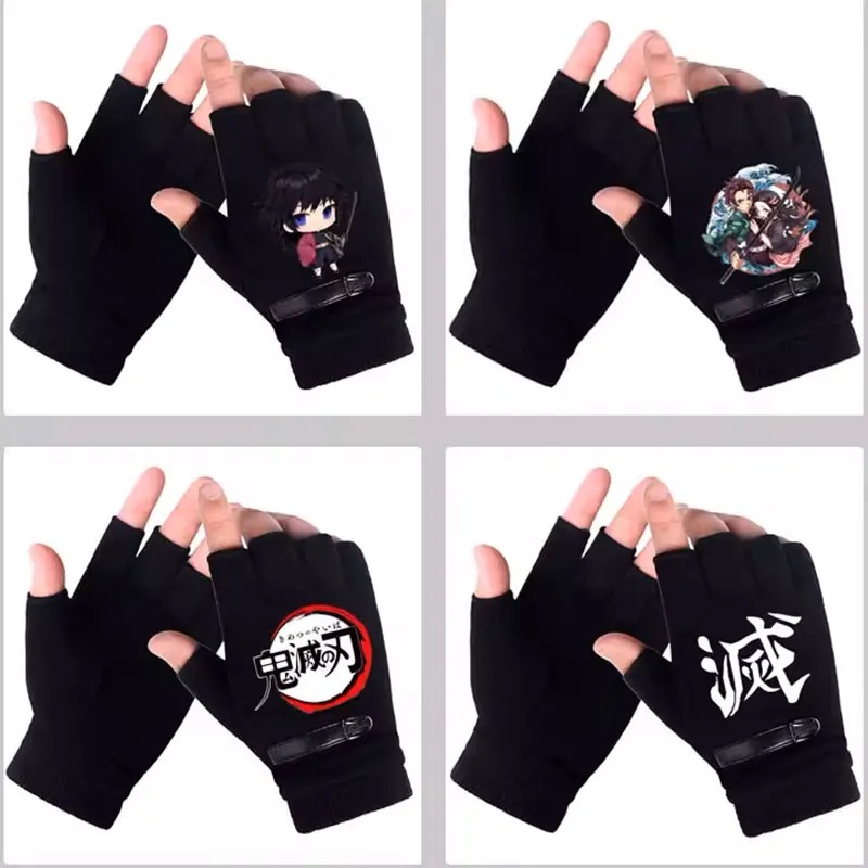 Winter Clothing Girls - Anime Demon Slayer étudiant demi doigt