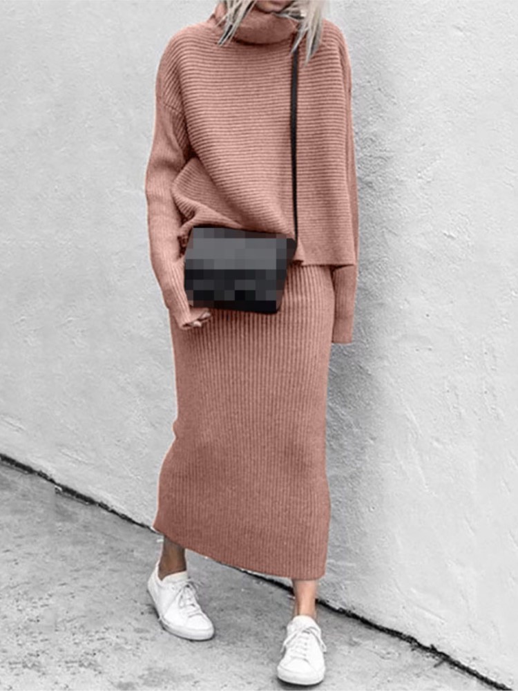 Winter Clothing Sale - Nouvel ensemble jupe mi-longue tissée pour